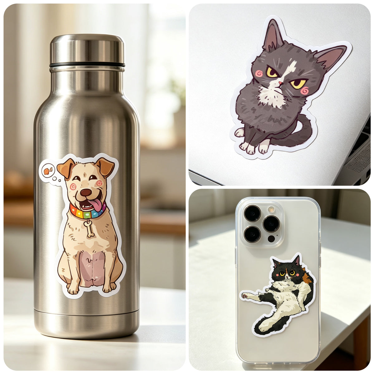 Custom Pet Sticker Pack (3"x3" White)⁠ 🐾