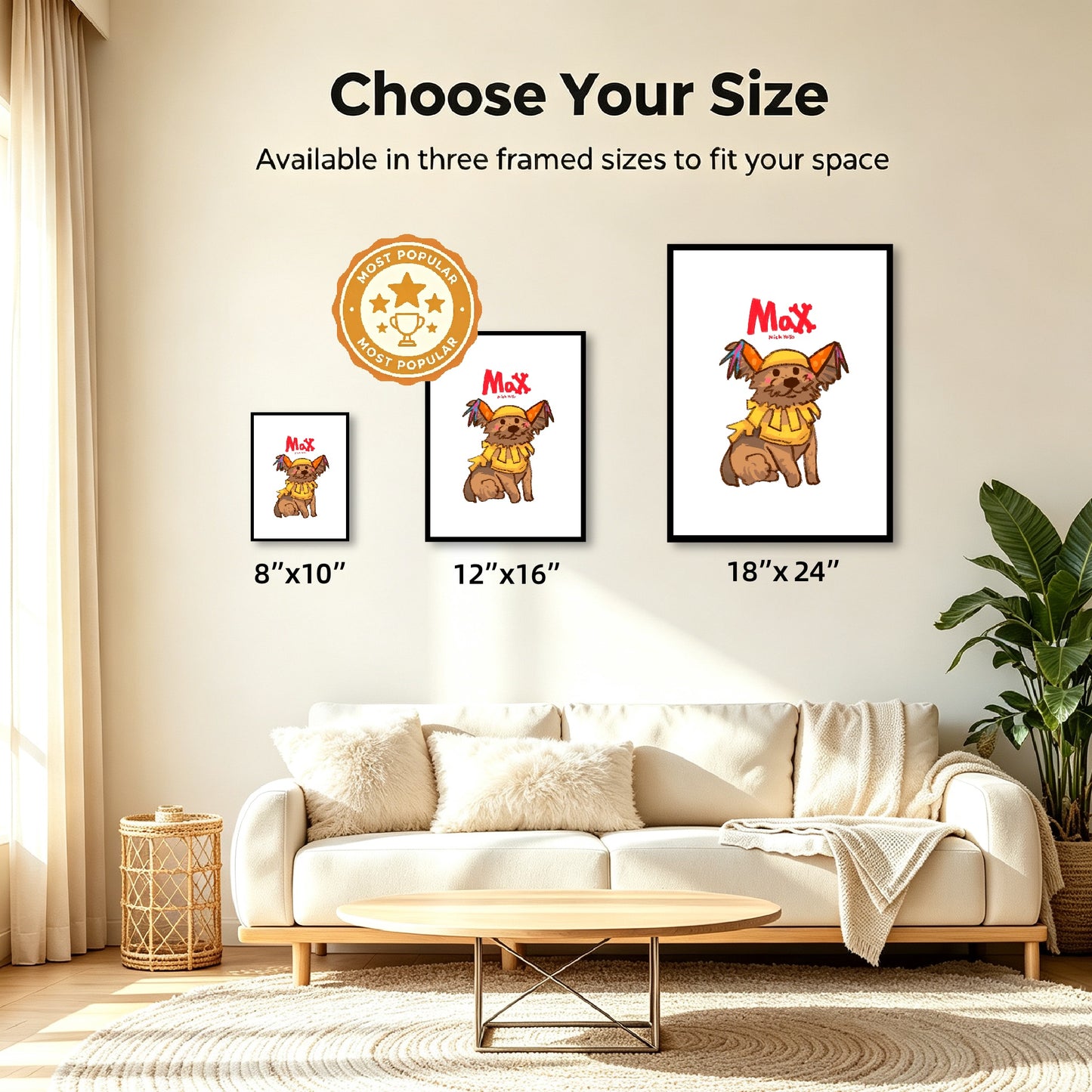 Personalized Hand Drawn Pet Portrait | Custom Pet Memorial Gift | Digital Download or Framed Art | No AI