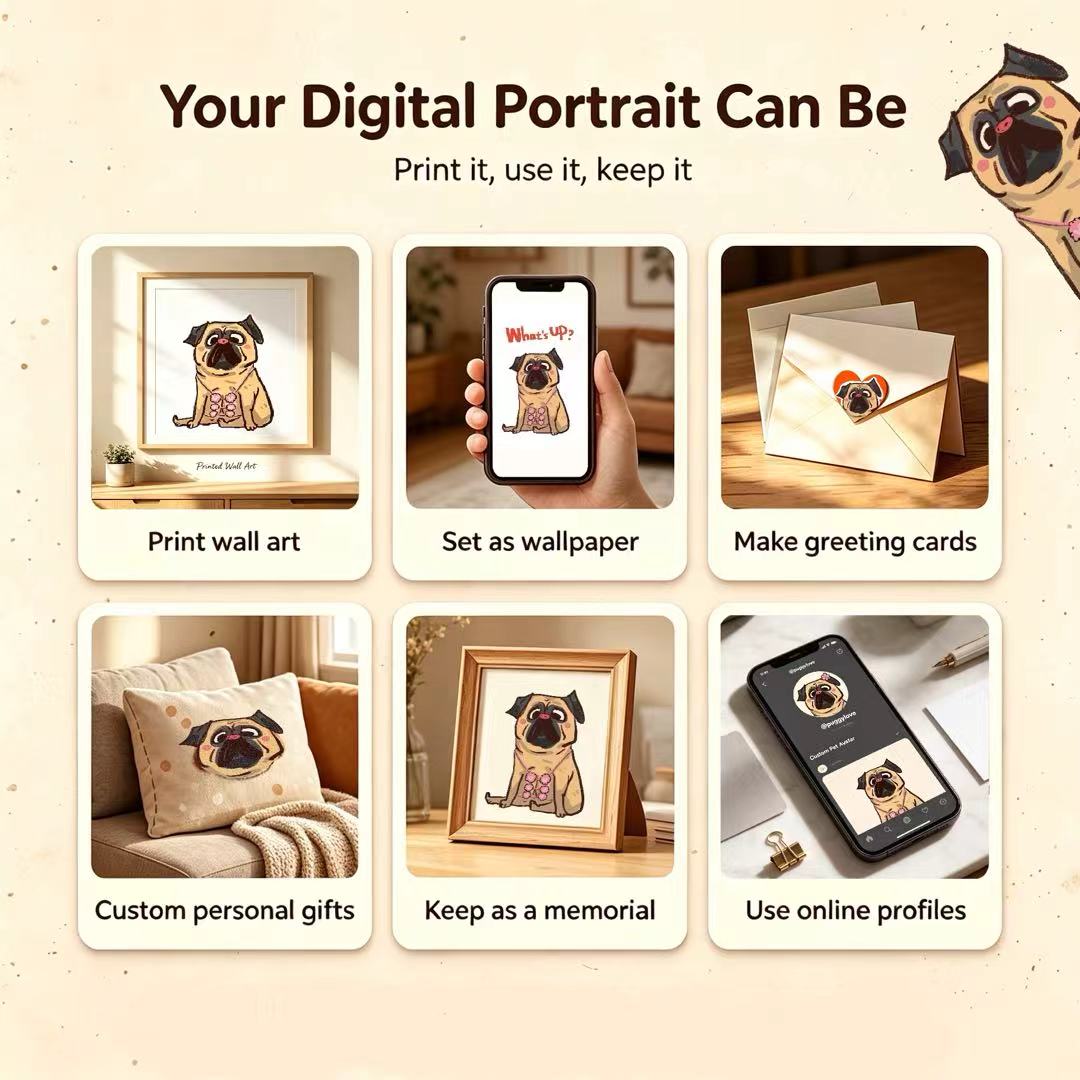 Personalized Hand Drawn Pet Portrait | Custom Pet Memorial Gift | Digital Download or Framed Art | No AI